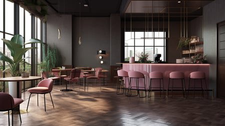 室内粉色餐厅(Indoor pink restaurant)场景建筑Loro模型云网盘下载地址链接